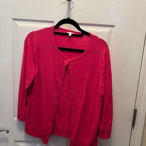 Talbots Vibrant Pink Button Front Cardigan Sweater Size Large